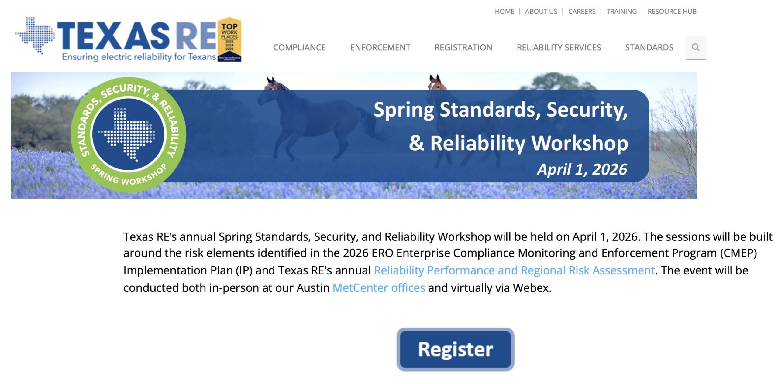 Texas RE Spring Standards, Security, & Reliability Workshop